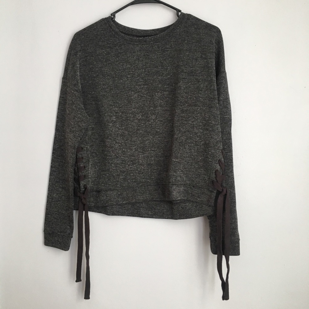 Gentle Fawn Grey Side Laced Sweatshirt